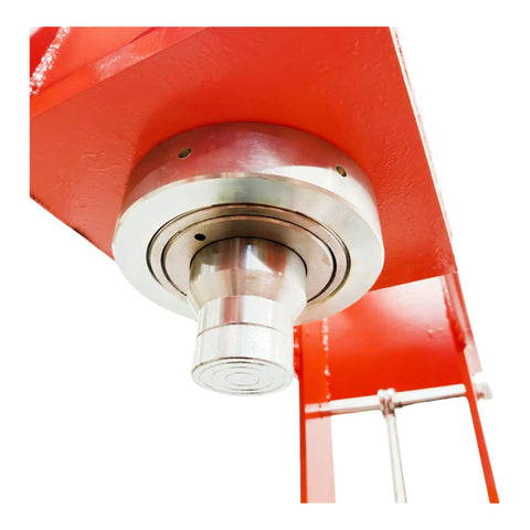 Heavy Duty 75 Ton Hydraulic Shop Press With Air Assist And Dual Pistons close-up of dual piston assembly for seamless operation.