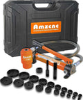 Heavy Duty 15 Ton Hydraulic Punch Driver Kit 1/2 To 4 Inch Knockout Punch Tool With Ten Die Sets For Conduit Fittings, case shown