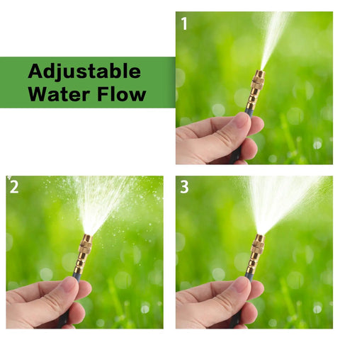 Close-up of adjustable spray nozzle from 98 Feet Of 1/4 Inch Quick Connect Drip Irrigation Kit With 16 Adjustable Spray Nozzles