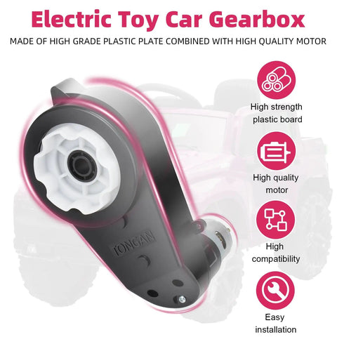 High Speed 12V RS550 Motor Gearbox Pair For Kids Ride On Cars Jeeps ATVs Trucks SUVs 40000RPM Replacement Upgrade Fits
