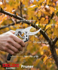 Workhorse Heavy Duty Pruning Shears Bypass Garden Clippers With SK5 Steel Teflon Coated Blade used on tree branch