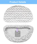 12 Pack Replacement Pads For PowerFresh Steam Mop 1940 Series showing front and back of microfiber pad with scrubbing strips.