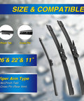 Heavy Duty Silicone Windshield Wipers For Ford Explorer 2011 To 2024 Stealth Hook Three Pack 26 22 and 11 inch sizes compatibility guide.