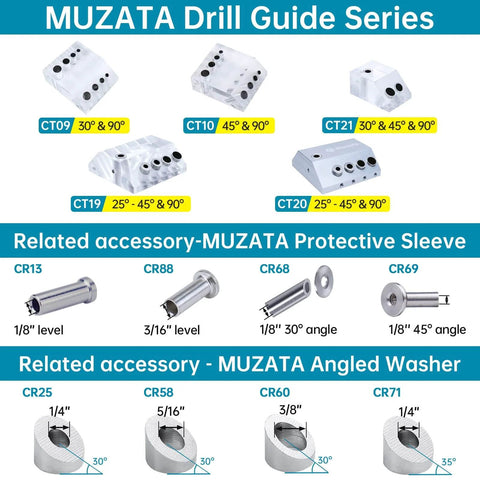 Dope Cable Railing Drill Guide Jig For Wood Posts 45 And 90 Degree Angles Visible Drilling Template CT10 in the Muzata series display