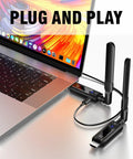 Wireless HDMI Transmitter And Receiver Kit With 5GHz Long Range Up To 1148ft 350m Plug And Play 1080P connected to a laptop