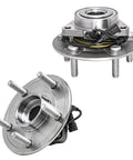 2 Front Wheel Bearing Hubs Set For 2012 To 2018 Ram 1500 Front Replacement 5 Lug 3 Bolt Triangular Flange ABS Sensor Includes 2 Hubs