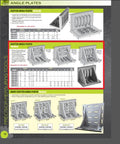Front view of HHIP 3402-0302 webbed slotted angle plate, 4-1/2 x 3-1/2 x 3 in