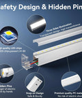 Hexagon Garage Light With Ultra Bright 38880 Lumen Output, 6500K Daylight White, 8 Grid Anti Glare LED Fixture, safety design details