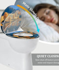 Toilet Seat Round Resin Lake Bathroom with quiet closing feature, showing scenic lake design on a standard toilet.