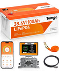36V 38.4V Compatible LiFePO4 Golf Cart Battery Upgrade Kit With Charger, LCD Display, Bluetooth App Control, Built-In 200A BMS
