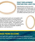 8 3/8 Inch Pool Light Lens Gasket And Stainless Pilot Screw Replacement Kit For Pentair 79101600Z 79104800 Easy Fit Plug And Play IntelliBrite AmerLite And SAM Amerlite Lights Heavy Duty Waterproof Seal silicone gasket and screw