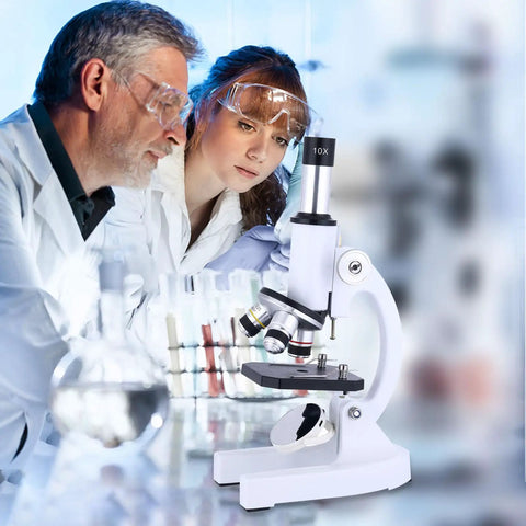 Kid Friendly For All Ages 40x To 2000x Microscope With Phone Adapter And Slides Set For School, Lab And Home Education, crystal clear optical lenses, 10x microscope in lab