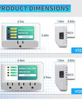 Product dimensions of Three Outlet Surge Protector With LED Indicator Lights For Refrigerator TV PC And Other Home Appliances, Wall Mount Power Strip 125V 1875W Capacity, Safe Voltage Protection For Home Use, 1 Pack.