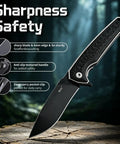 Keen Folding Pocket Knife Dope EDC Gear with 84mm 14C28N stainless steel blade, deep carry pocket clip, textured handle.