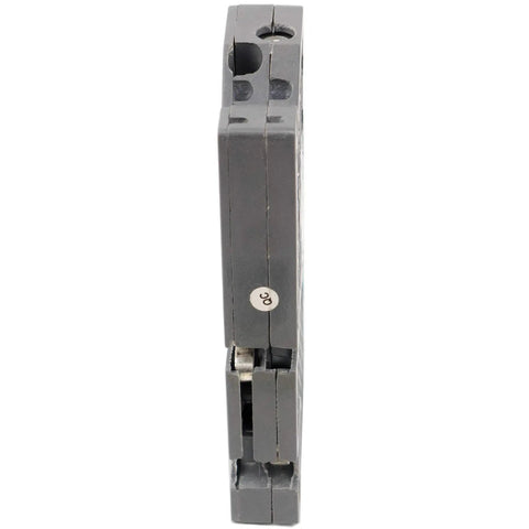 Side view of Two Pole 40 Amp Thin Series Molded Case Circuit Breaker Replacement For Electrical Panels 120 240 Volt Plug In Type