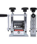 Tbest Electric Wire Stripper Machine With Adjustable 6 Hole Design And V Groove Rollers for automatic ejection, showing side view and danger label.