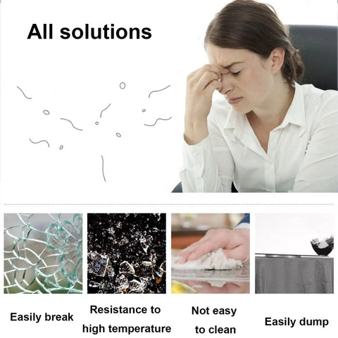 Frustrated person considering solutions to kitchen issues with durability, cleaning, and stability challenges.