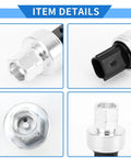 Close-up views of AC Pressure Switch Sensor for Ford F-150 and F-Series 2010-2023, detailed plug-and-play HVAC sensor parts.