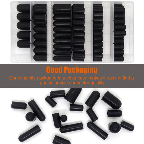 Assorted Rubber Vacuum Cap Kit for Automotive Hoses in clear packaging, prevents vacuum leaks at carburetor and manifold.