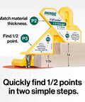 FitFinder One Half Gauge And Matchfit Dado Stop Pro Kit Bundle used for fast accurate 1/2 point finding in woodworking.