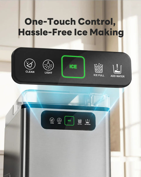 Top Shelf Countertop Nugget Ice Maker Crushing 40 Pounds Of Soft Chewable Ice Daily With Lightning Fast Five Minute Batches - control panel