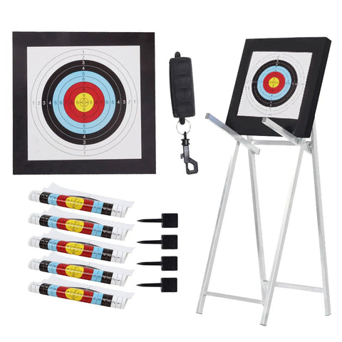 Backyard Archery Target For Adults EVA Foam 20x20x2 Inch Block For Bows Up To 50 Lbs with arrow puller and paper targets