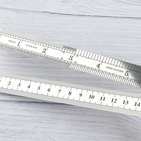15 Cm Straight Ruler For Drafting And Math Class Double Sided Metal Tool Pro Grade Precision Measuring Ruler For School And Office