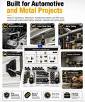 Rivet Nut Tool Kit for Carbon Steel M3 Through M8 with Drill Adapter and 5 Mandrel Heads plus Cr-Mo Steel Hex Drivers, All-In-One Rivet Nut Installation Set for Fast, Pro-Grade Repairs and Projects on metal cases
