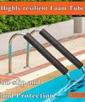 Heavy Duty Black Soft Foam Pipe Insulation Tubing 3 Pack, 15.8 inch for non-slip hand protection on swimming pool rails.