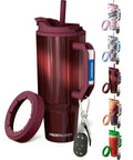 Heavy Duty 50oz Tumbler With Double Wall Insulation Keeps Drinks Ice Cold Or Piping Hot All Day Long Cinnamon Stainless Steel Build beside accessories.