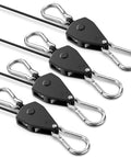 Beefy Heavy Duty Retractable Ratchet Tie Down Straps 4 Pack 8 Ft Each 75 Lb Capacity Per Strap With Carabiner Hooks