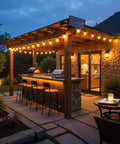 Outdoor Solar String Lights 25 Ft With Remote Waterproof Dimmable 3 Modes Patio Lighting 11 G40 Shatterproof Bulbs on pergola