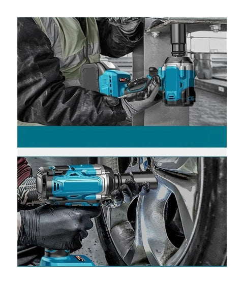 Heavy Duty Cordless Brushless Impact Wrench Pulses Raw Torque For Auto Repair Tire Rotations And DIY Builds With A Travel Ready Frame, used to remove bolts.