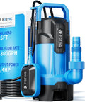 High Flow 4300GPH Submersible Sump Pump With Float Switch Three Quarter HP Oil Free PSC Motor Thermoplastic Portable Utility