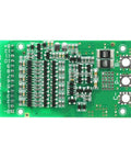 Premium Lithium Ion Battery Management Module For 6S Through 13S Packs, green circuit board with charge control components.