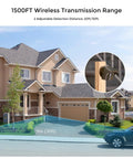 Solar Powered Driveway Alarm System With 2.4G Wi-Fi Real Time App Alerts Push Notifications Outdoor Motion Sensor installed on driveway
