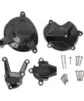 Straight Forward Fiberglass Nylon Engine Cover Set Replacement For Bmw S1000R 2009 To 2016 With Slick Carbon Weave, black carbon fiber covers.