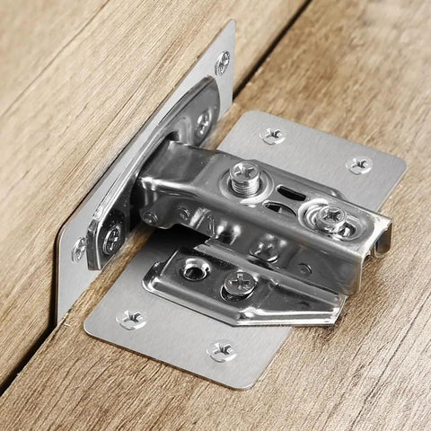 All-In-One Stainless Steel Cabinet Hinge Repair Kit With Side Panel Brackets And Mounting Screws for furniture installation