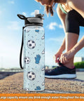 32 Oz BPA Free Tritan Sports Water Bottle Built For Gym Grind, Hiking, Cycling And Fitness Junkies with soccer gear design
