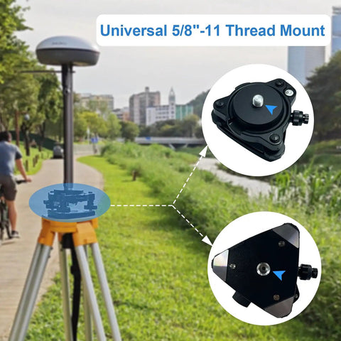 Tribrach With Optical Plummet And Fixed Adapter Leveling Base Five Eighths Inch Eleven Thread Mount for surveying tripod outdoors