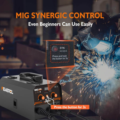 2 In 1 Flux Core And Stick Welder With 130 Amp 110V Gasless MIG Machine, Synergy IGBT Inverter, Portable Wire Feed Welder featured