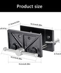 Heavy Duty Woodworker Vice Bench Clamp With Smooth Gliding Rails For Precise Clamping Tasks And Rock Solid Desktop Workbench Holding Power, showing product dimensions and features.