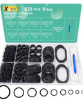 Pro Grade Hydraulic O Ring Kit With 420 Pieces For ORS ORFS Fittings In Nine Sizes From One Quarter To Two Inches Buna N 70A O Ring Seal Kit With Pick For Easy Removal And Replacement displayed in open box