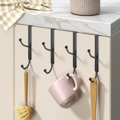 Over Door Hook 2 Pack Heavy Duty Door Hanger Fits Interior Doors Up To 1.4 Inches Thick organizing kitchen utensils and mug