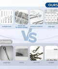 Comparison of 558 Piece Cotter Pin Set With 10 Sizes In 304 Stainless Steel R Clips And Hairpin Pins with others, showing quality differences.