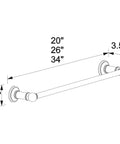 Columnar 32 Inch Towel Bar In Satin Nickel Built To Last With Solid Brass Construction For Durability And Style dimension diagram