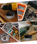 Built Tough Drill Press Quill Feed Return Spring And Replacement Coil Kit Heavy Duty Steel 2.04 By 1.75 Inches shown with tools and accessories.