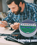 Man using Flux Gel For Soldering Pro Level Ease Precision Paste For Circuit Repairs PCB Maintenance And Soldering