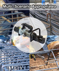 MXJCKSOQ 1200W Electric Hydraulic Rebar Bender With Straightening Function, displayed in various construction scenarios with reinforcing steel.