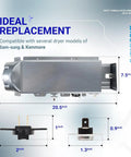 Upgraded Dryer Heating Element Kit For DV42H5000EW A3 DV45H7000EW A2 components with dimensions and ideal replacement text